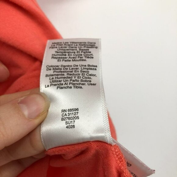 DKNY coral 1/3 short slit sleeves scoop neck t-shirt small - Picture 11 of 14